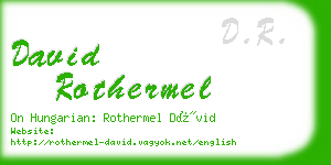 david rothermel business card